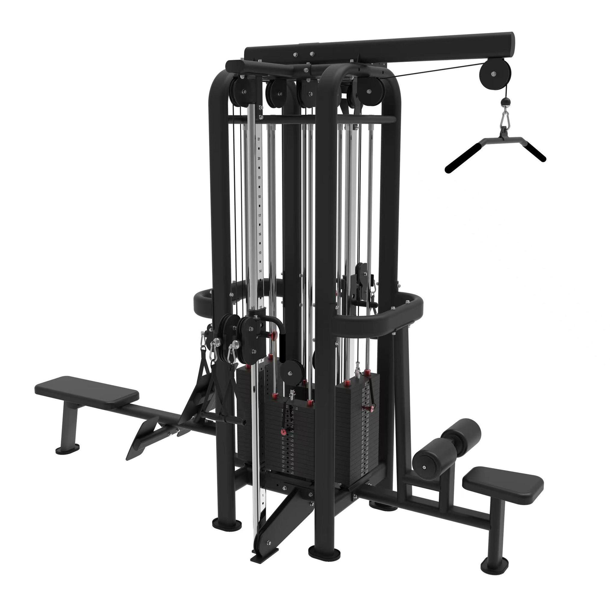 4 Stack Megatron Standard Jungle Gym - Low Row, Lat Pulldown, Single Handle Hi/low Pulley, Double Hi/Low Pulley