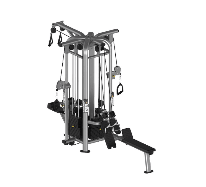 4 Stack Megatron Deluxe Jungle Gym - Commercial Lat Pull, Low Row, Adj. Hi/Low Pulleys