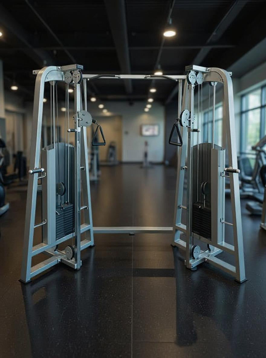 Muscle D Fitness Megaton Quad Functional Trainer – 4-Station Cable Machine with Dual Weight Stacks & Chin-Up Bar