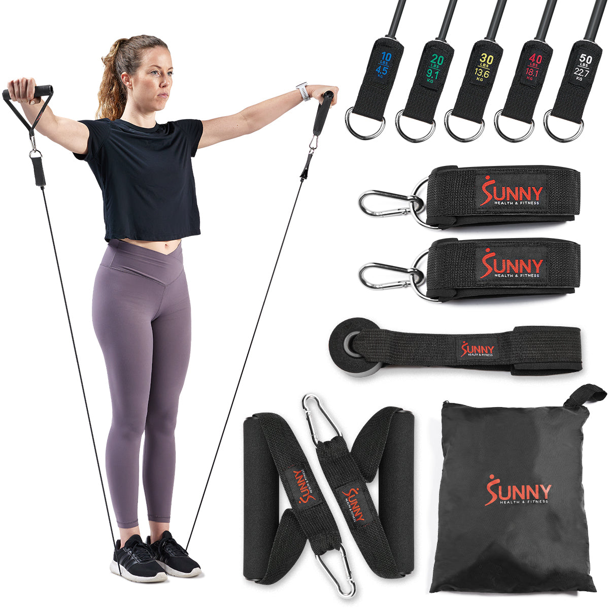 Sunny Health & Fitness Resistance Tube Set