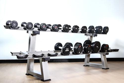 Muscle D Fitness 2-Tier Dumbbell Rack - 10 Pair Storage