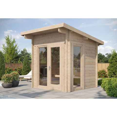 SaunaLife Model G4 Outdoor Home Sauna Kit – Premium 6-Person Nordic Spruce Garden-Series Sauna with Wi-Fi LED Lighting
