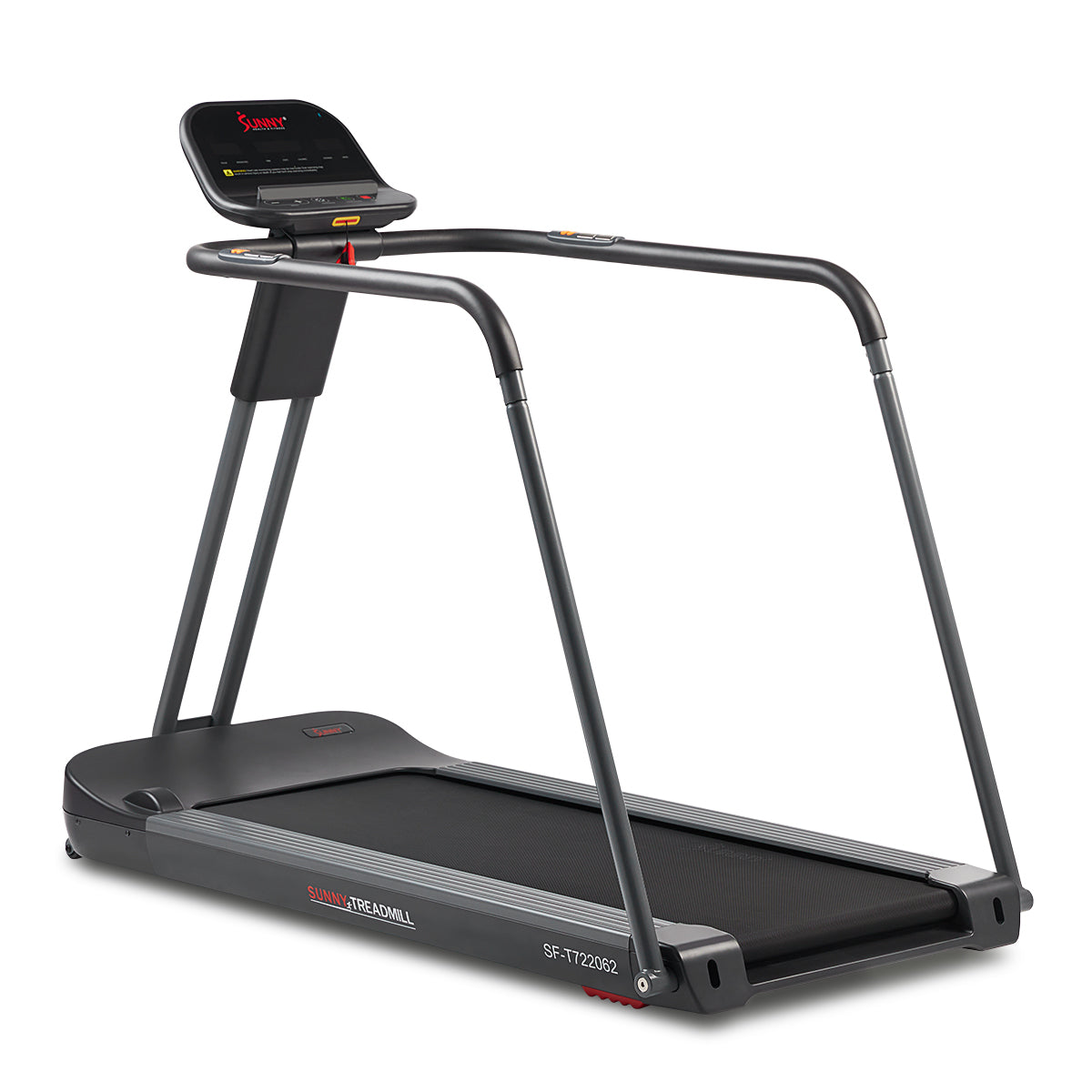 Sunny Health & Fitness Running Treadmill with Extended Safety Handrails