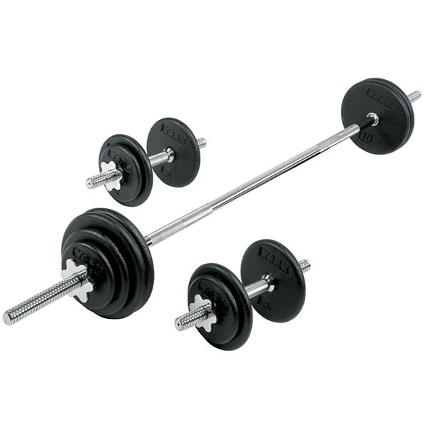 York Pro Cast Iron Dumbbell / Barbell Spinlock Set – Adjustable Strength Training System