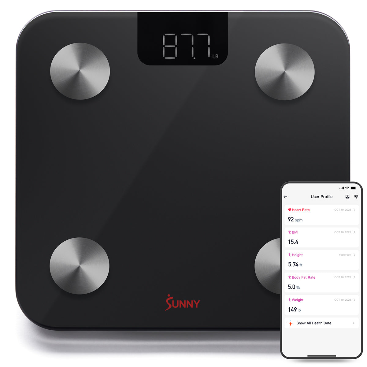 Sunny Health & Fitness Composition BMI Smart Scale - Advanced Body Analysis