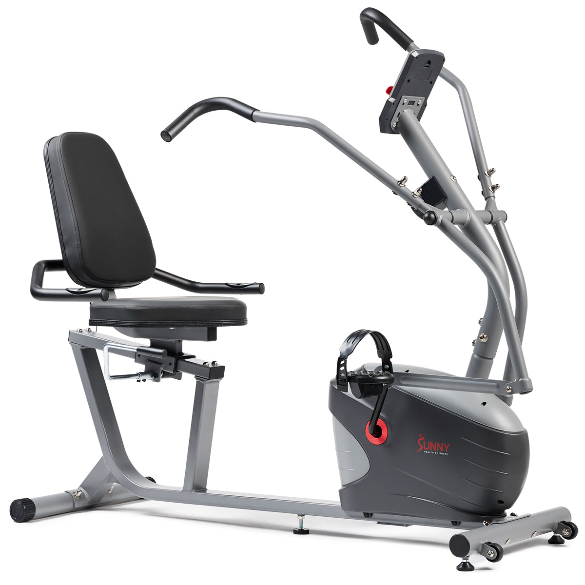 Sunny Health & Fitness Performance Interactive Recumbent Bike – Smart Total Body Magnetic Exercise Bike with Moveable Handlebars